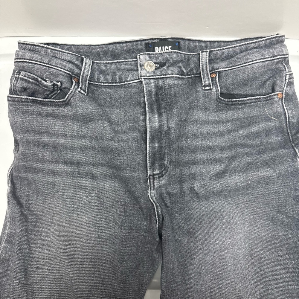 PAIGE womens Washed Charcoal Straight Jeans - Picture 2 of 5